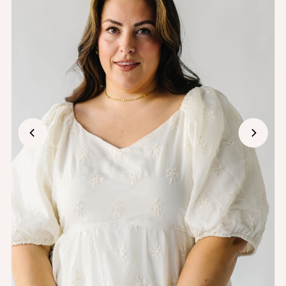 Cream textured midi dress plus size maternity